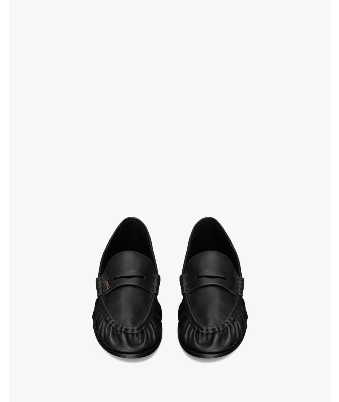 SAINT LAURENT Черные кожаные лоферы, фото 3