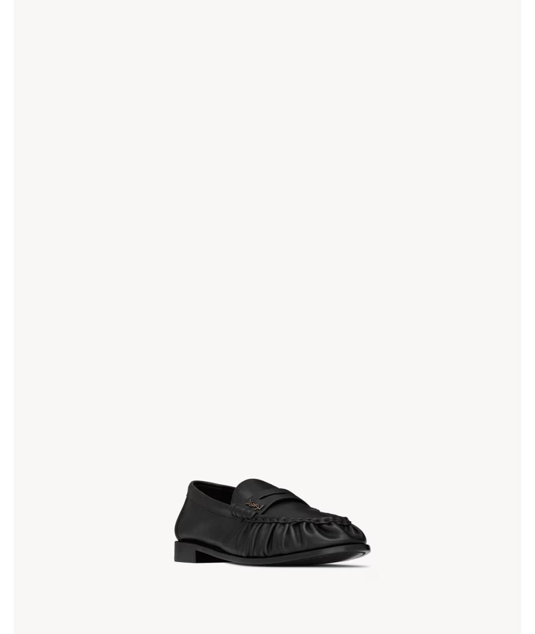 SAINT LAURENT Черные кожаные лоферы, фото 2