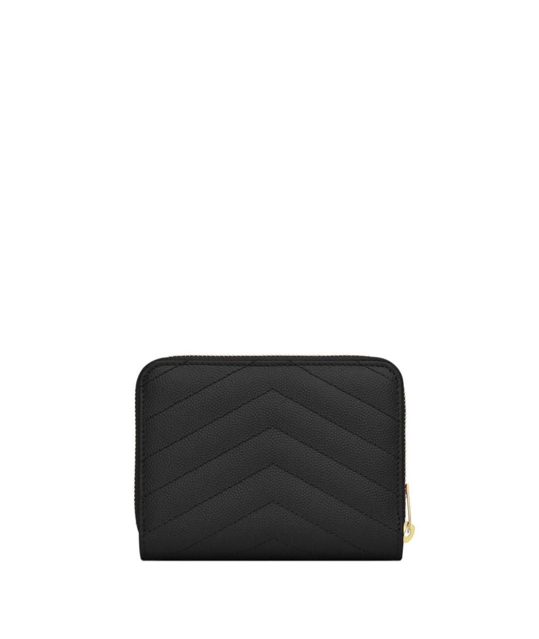 SAINT LAURENT Черный кожаный кошелек, фото 4