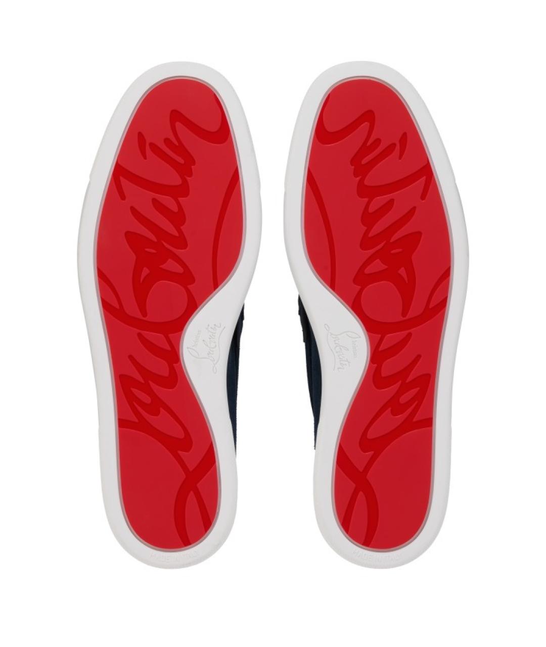 CHRISTIAN LOUBOUTIN Синие кожаные лоферы, фото 5