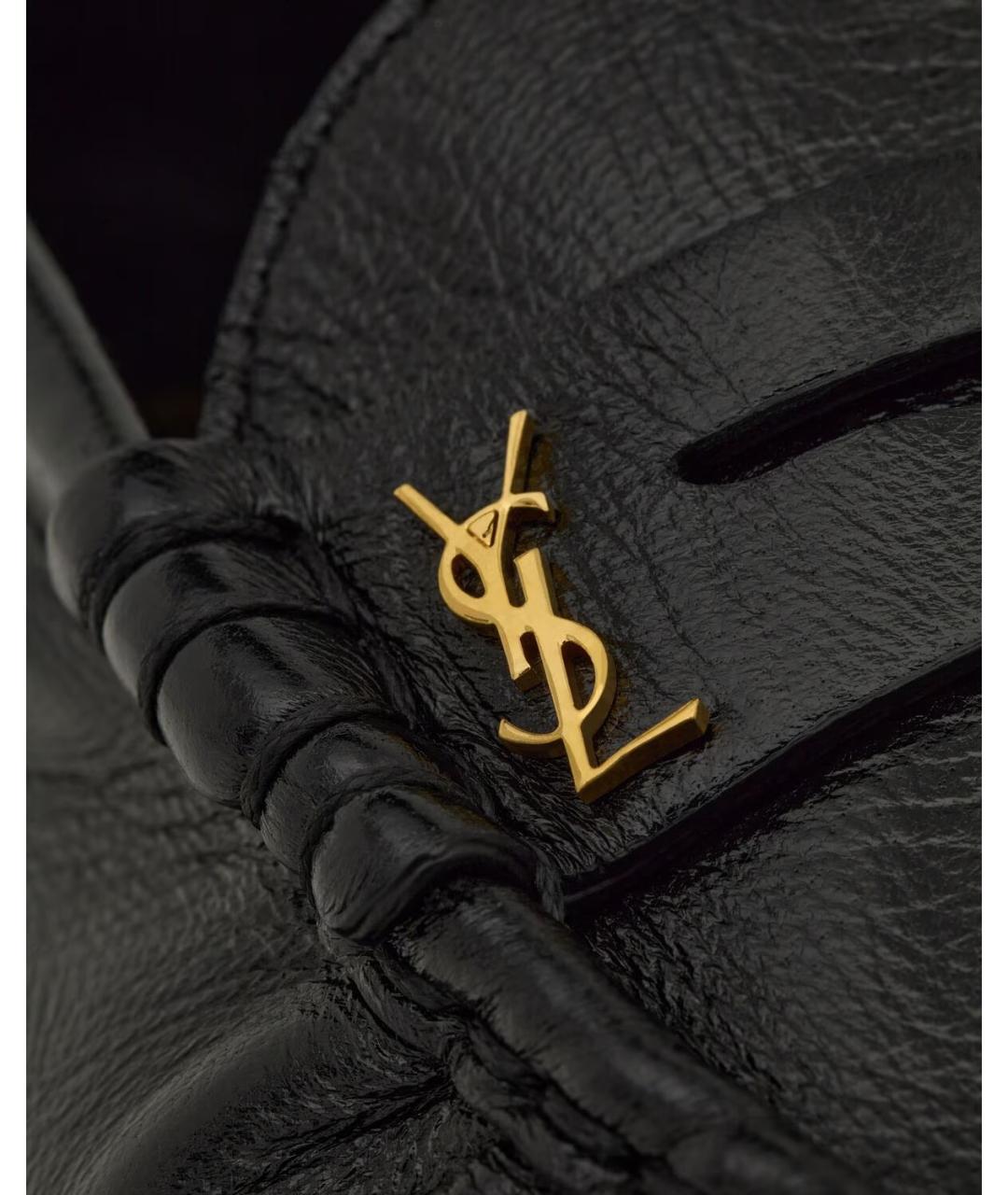 SAINT LAURENT Черные кожаные лоферы, фото 2