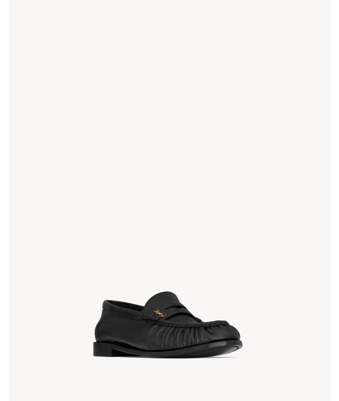 SAINT LAURENT Черные кожаные лоферы, фото 3