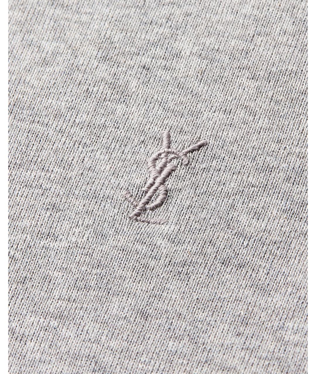 SAINT LAURENT Серая хлопковая футболка, фото 3