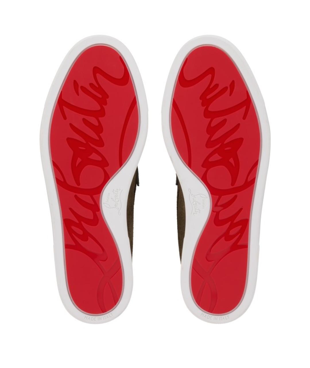 CHRISTIAN LOUBOUTIN Коричневые кожаные лоферы, фото 5