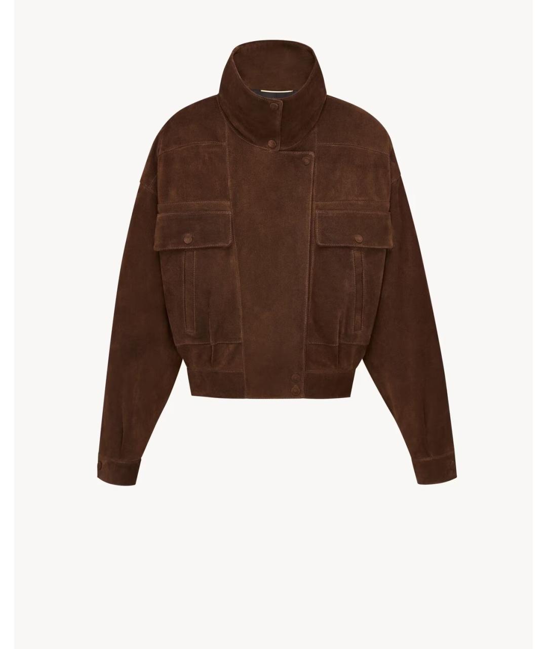 SAINT LAURENT Коричневая замшевая куртка, фото 2