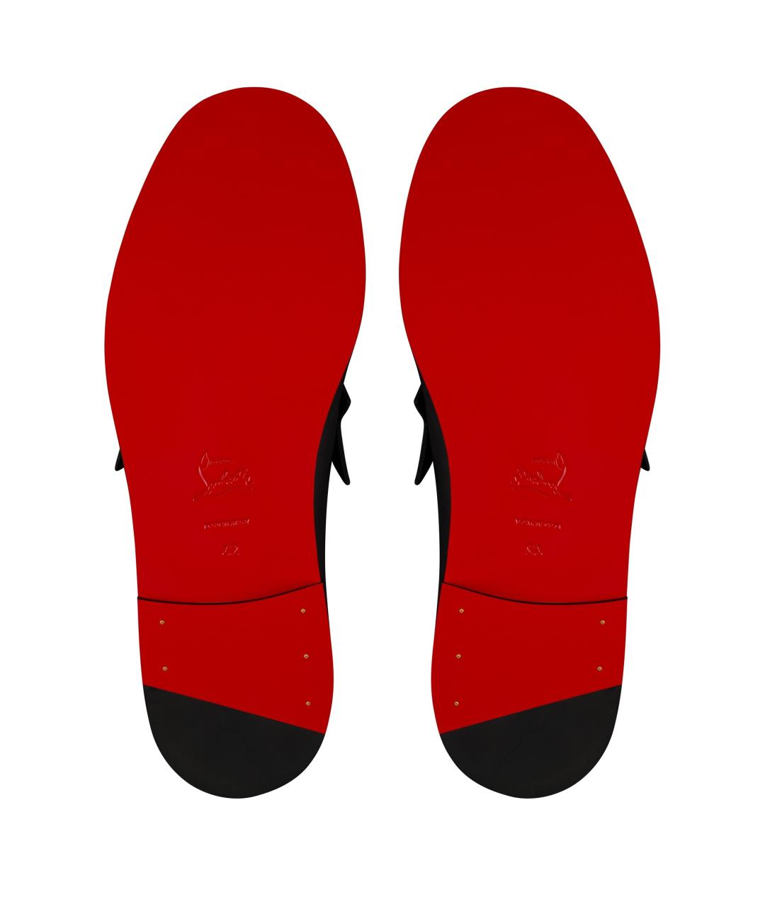 CHRISTIAN LOUBOUTIN Черные кожаные лоферы, фото 5