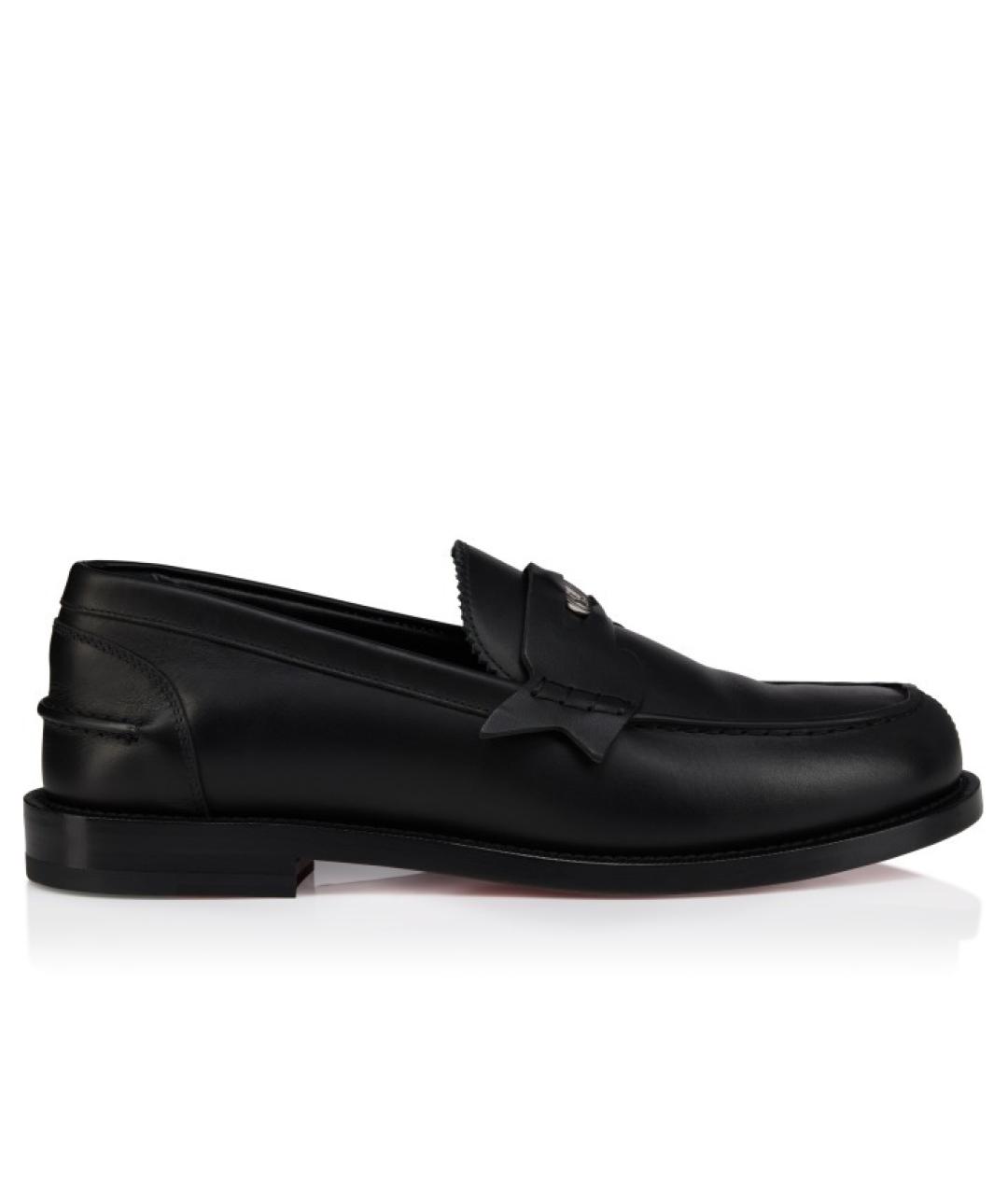 CHRISTIAN LOUBOUTIN Черные кожаные лоферы, фото 1