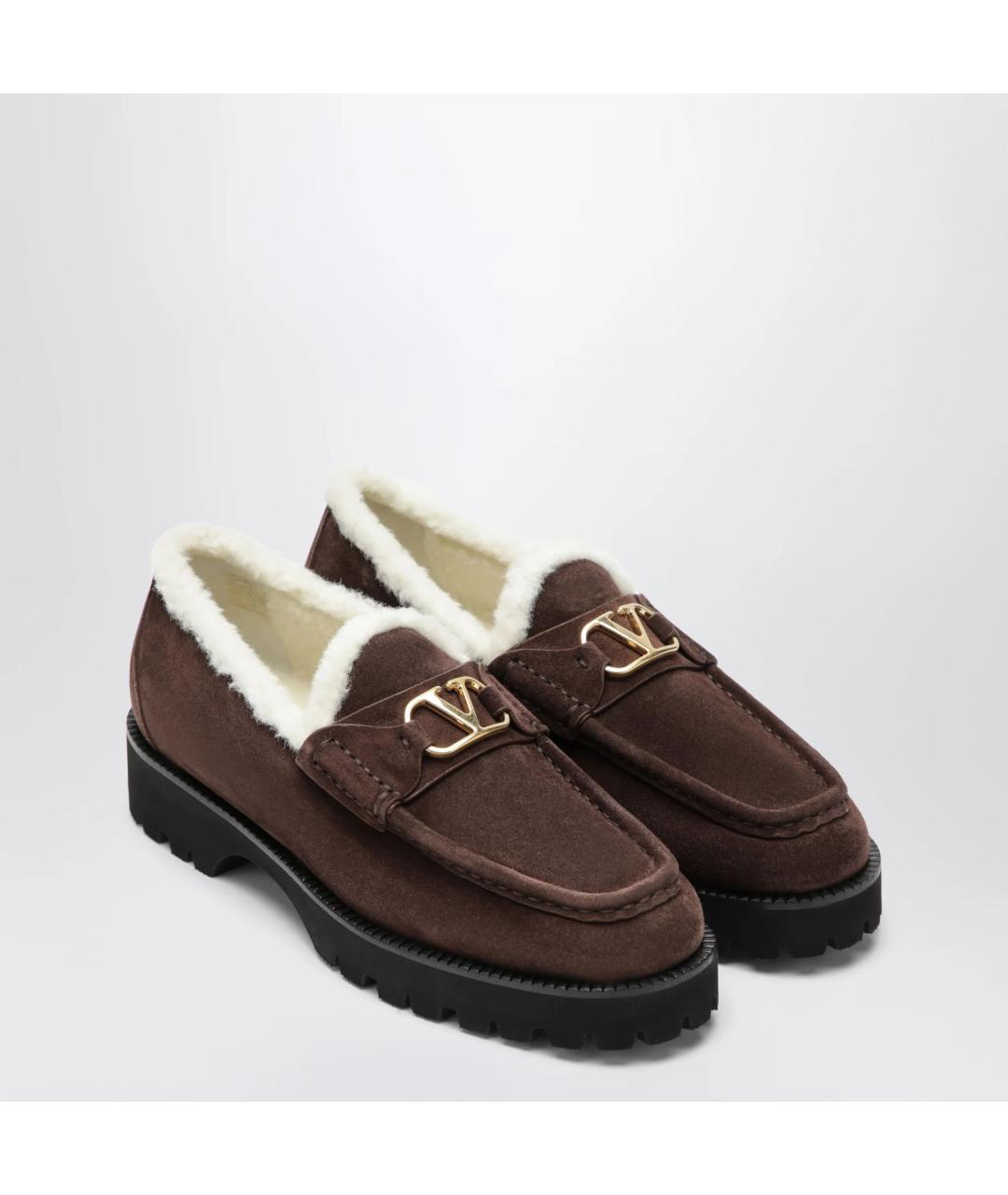 VALENTINO Коричневые кожаные лоферы, фото 2
