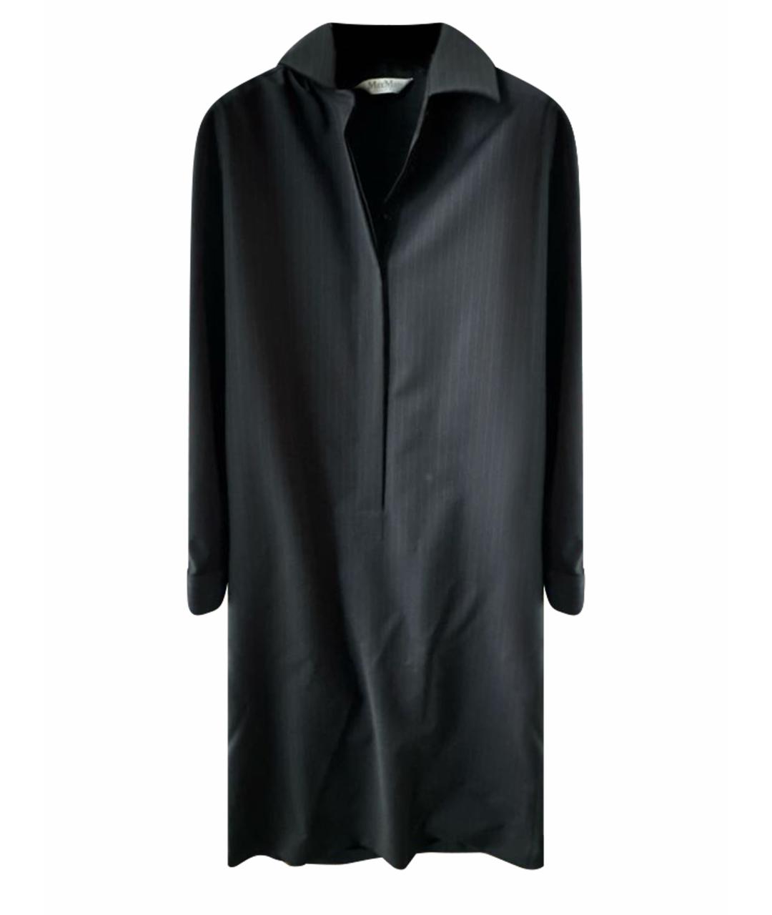 MAX MARA Антрацитовое шерстяное повседневное платье, фото 1