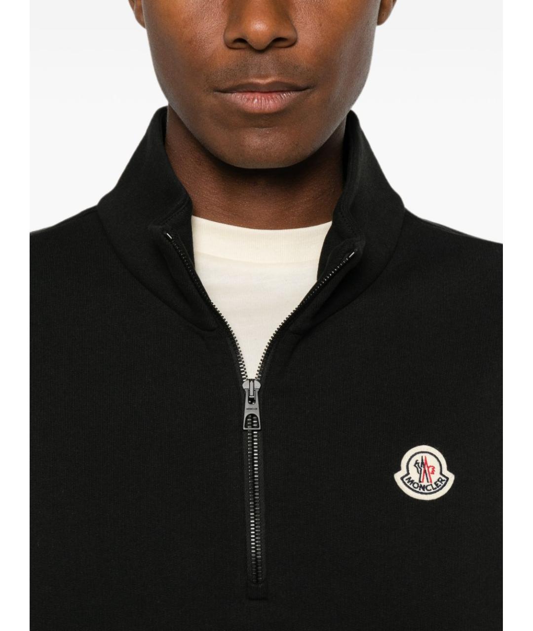 MONCLER Черный хлопковый джемпер / свитер, фото 3
