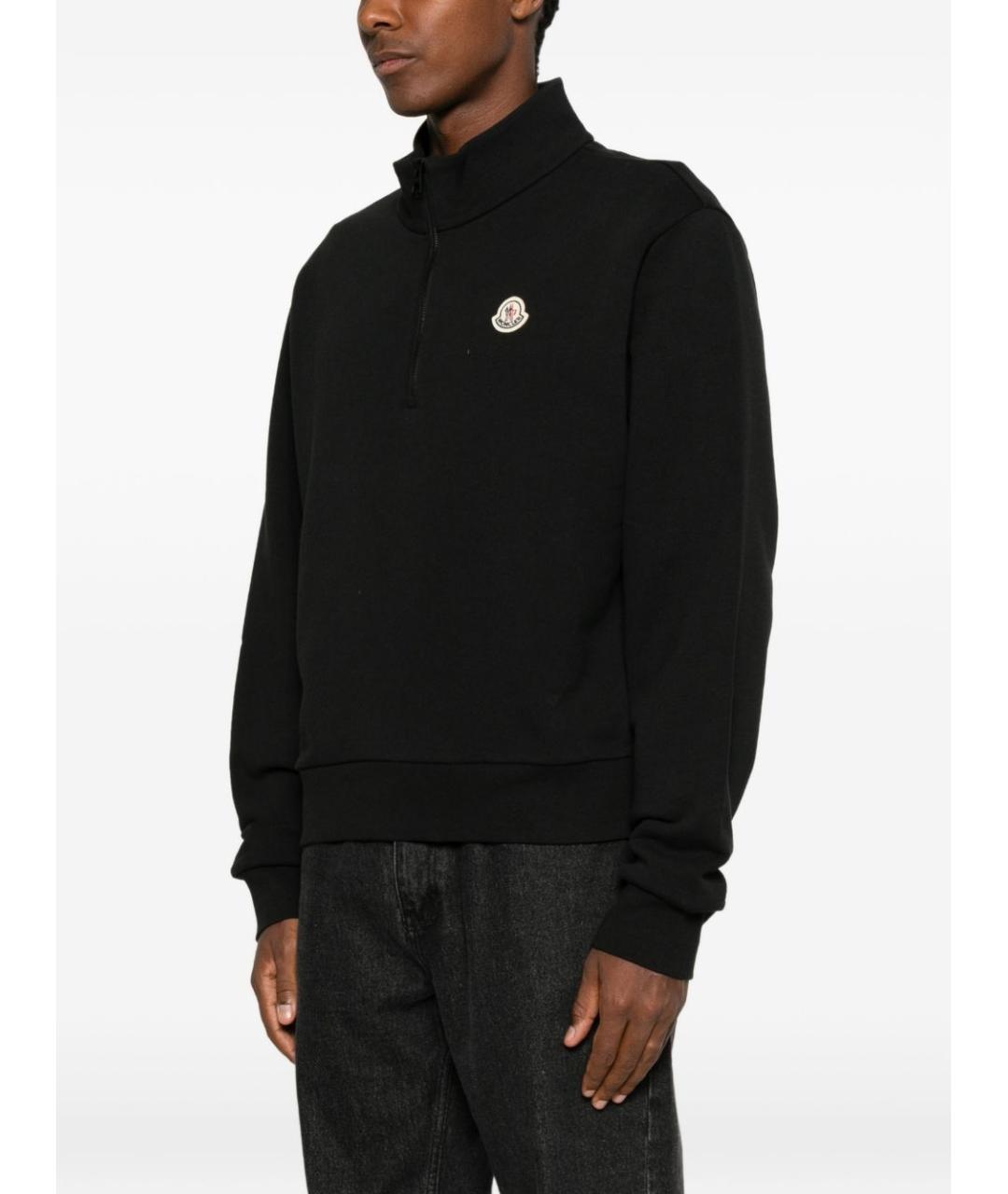 MONCLER Черный хлопковый джемпер / свитер, фото 4
