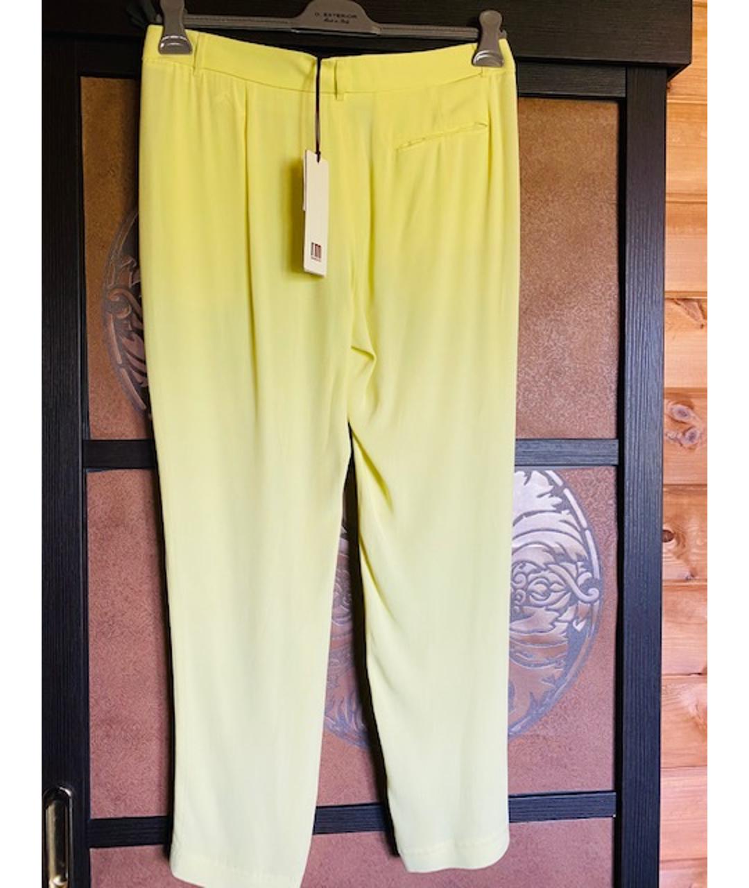 I'M ISOLA MARRAS Желтые вискозные прямые брюки, фото 8