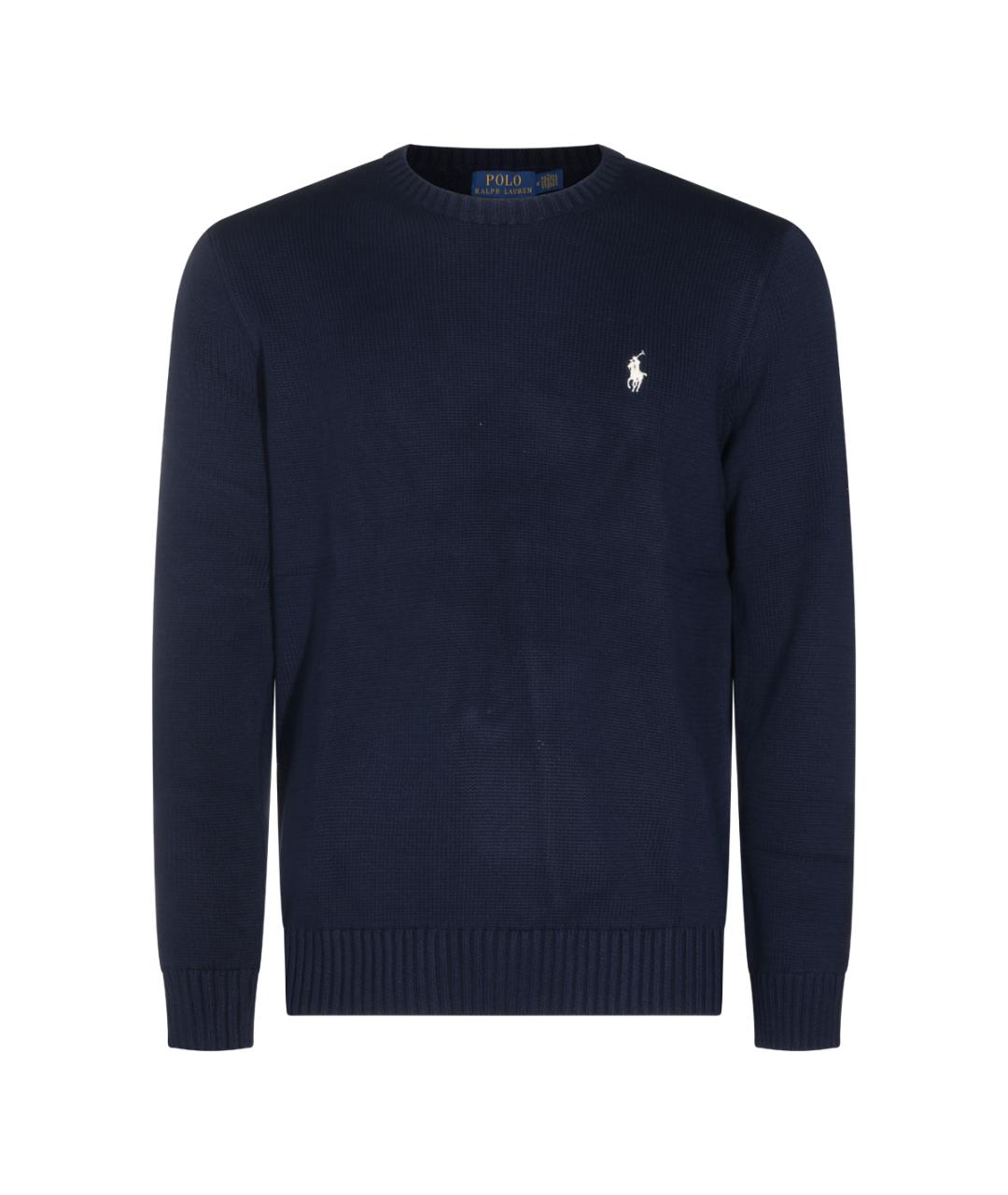 POLO RALPH LAUREN Темно-синий хлопковый джемпер / свитер, фото 1