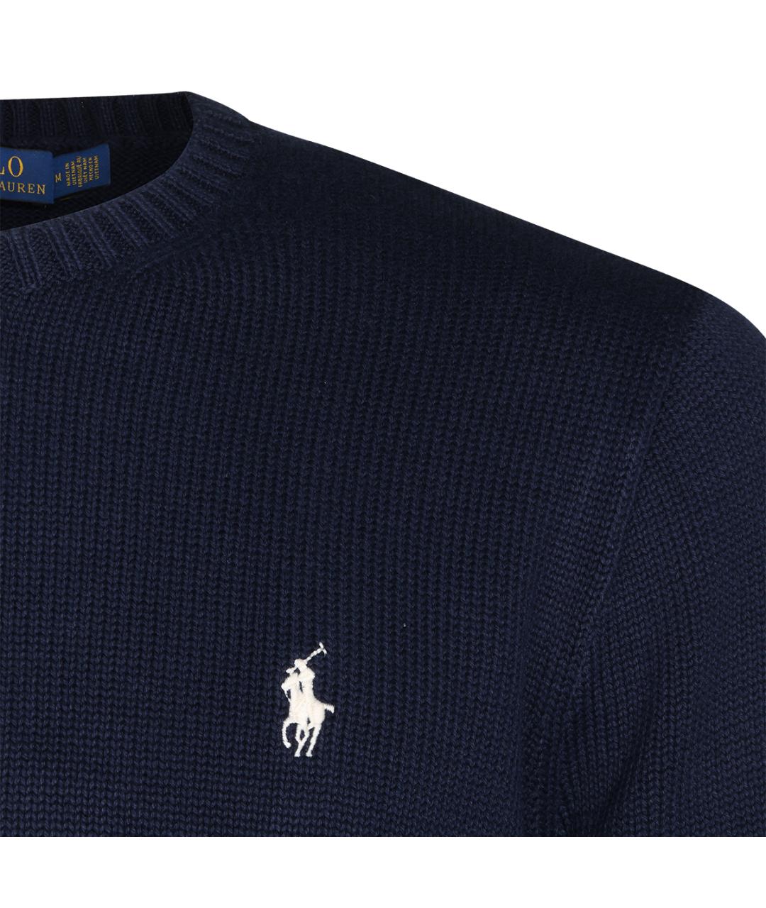 POLO RALPH LAUREN Темно-синий хлопковый джемпер / свитер, фото 5