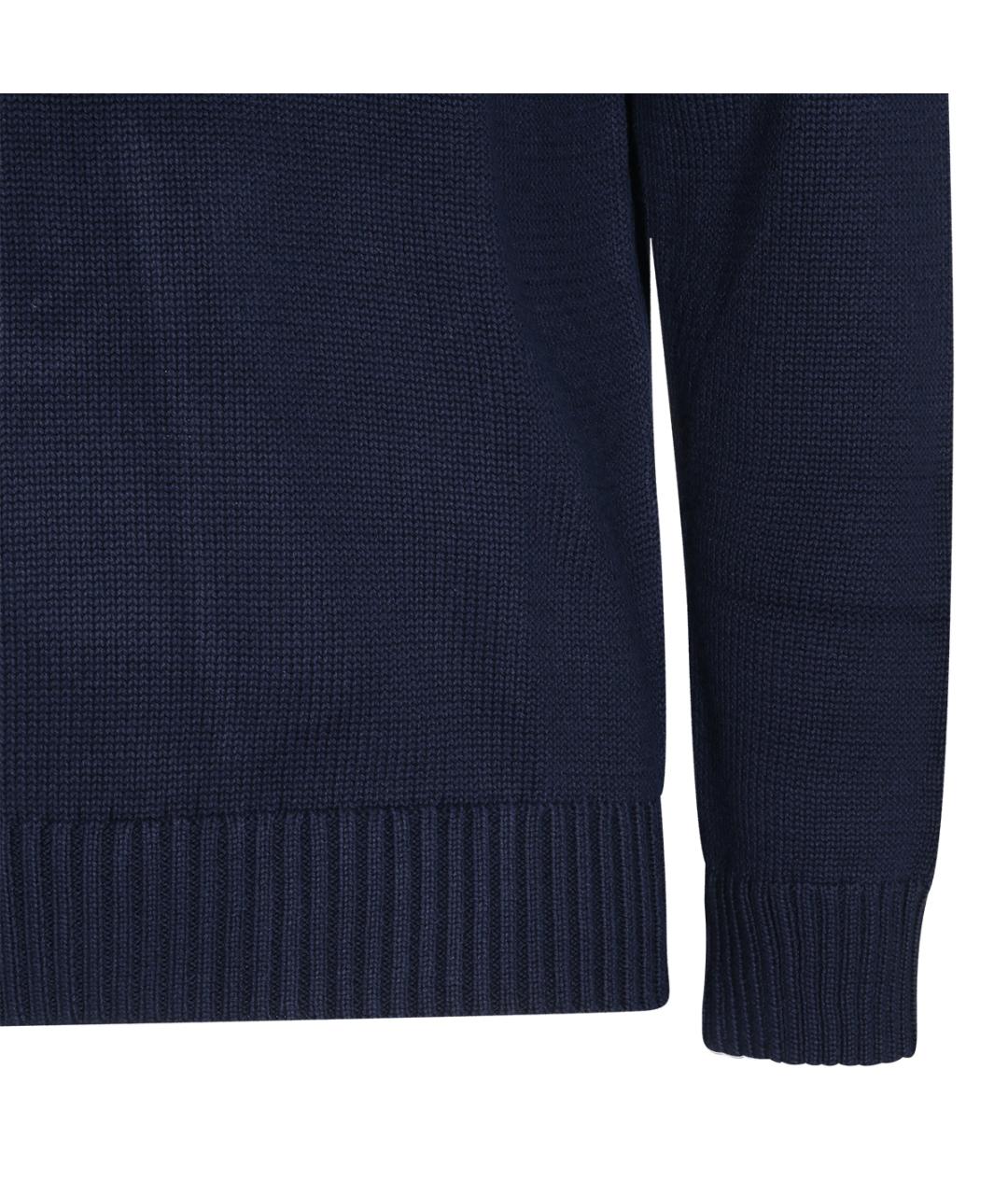 POLO RALPH LAUREN Темно-синий хлопковый джемпер / свитер, фото 7