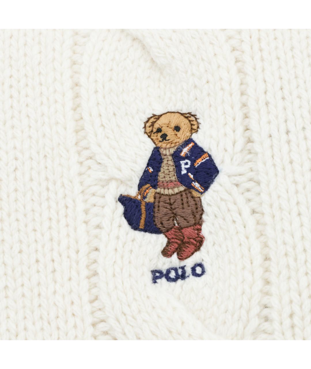 POLO RALPH LAUREN Бежевый шерстяной шарф, фото 5