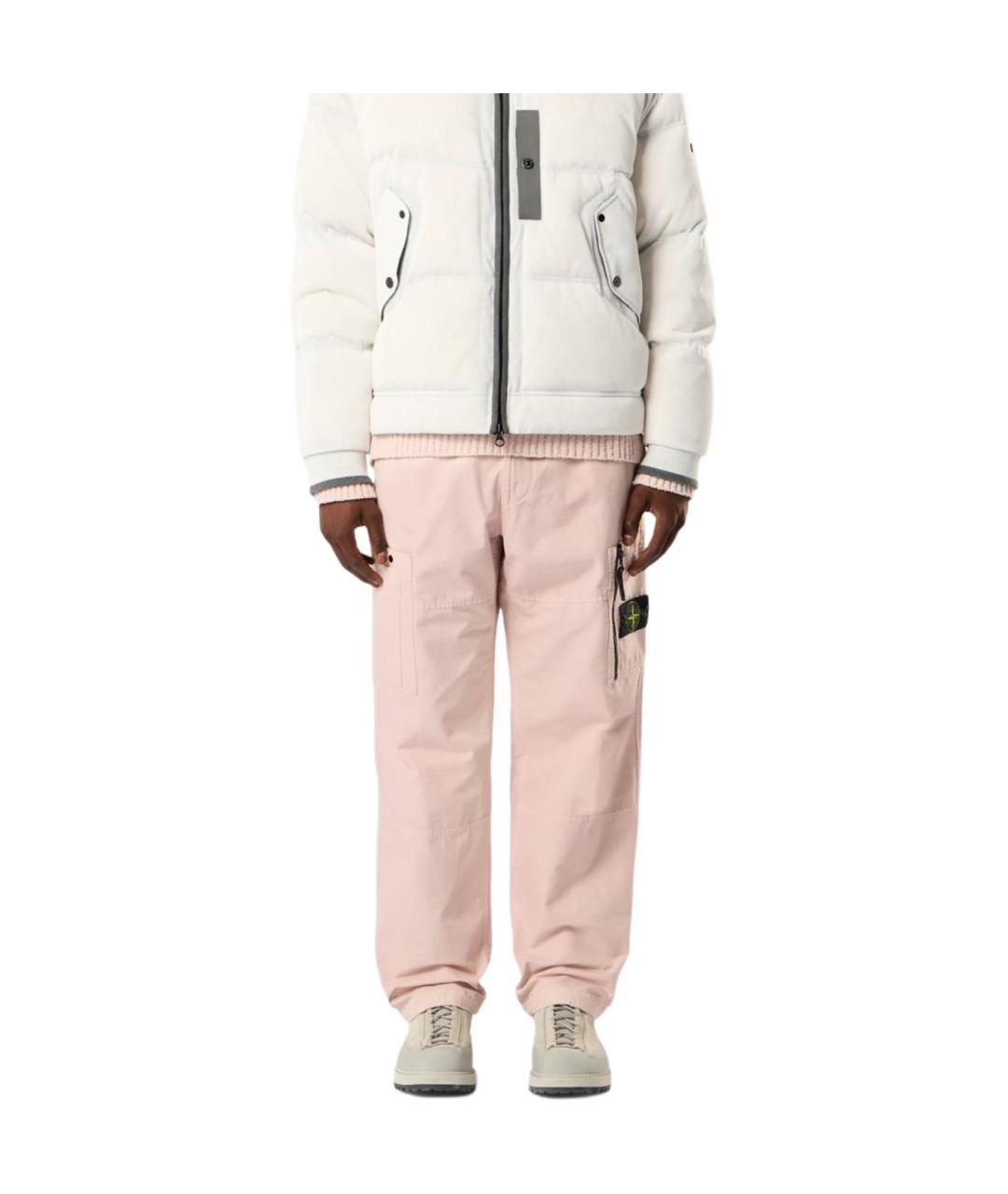 STONE ISLAND Розовые хлопковые повседневные брюки, фото 3