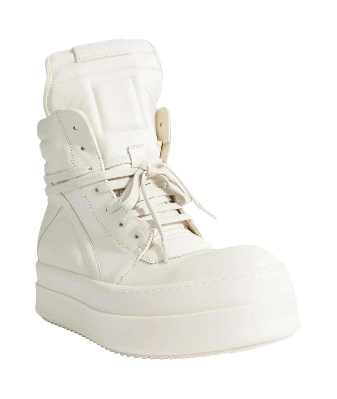 RICK OWENS Белые кожаные кроссовки, фото 3