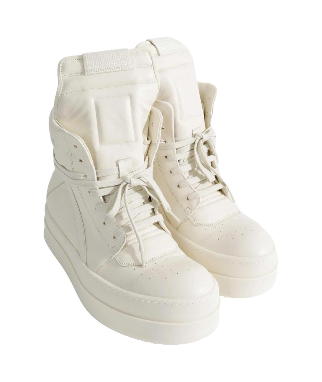 RICK OWENS Белые кожаные кроссовки, фото 4