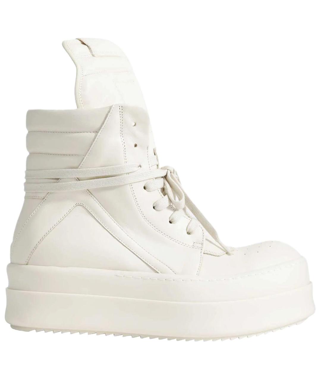 RICK OWENS Белые кожаные кроссовки, фото 1