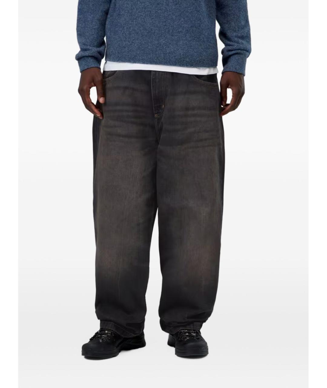 CARHARTT WIP Черные хлопковые прямые джинсы, фото 2
