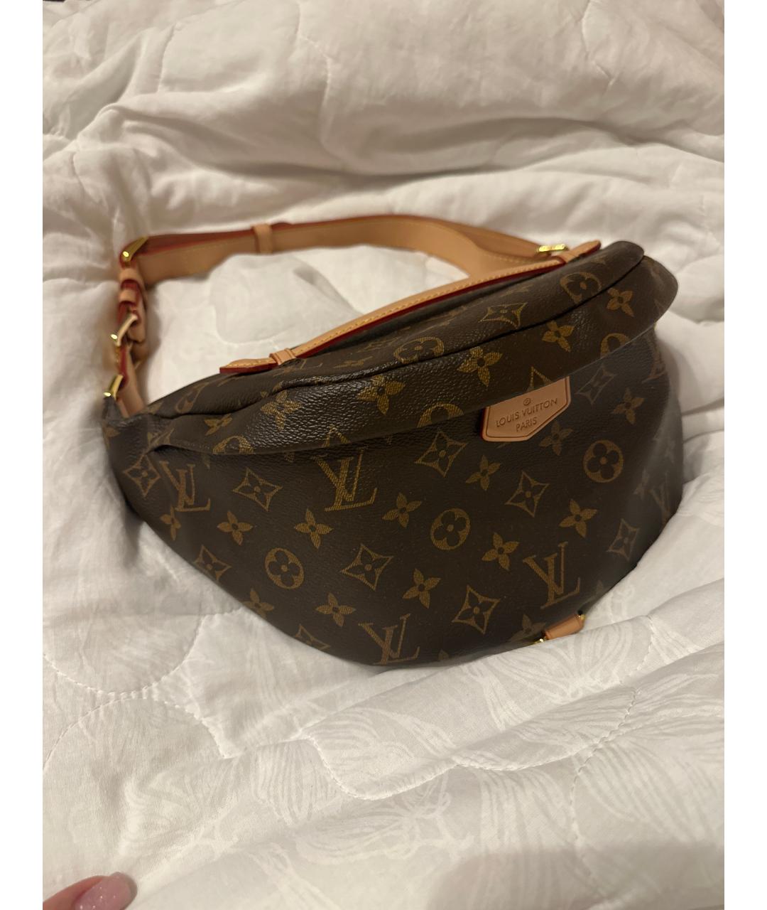 LOUIS VUITTON Коричневая поясная сумка из канвы, фото 2