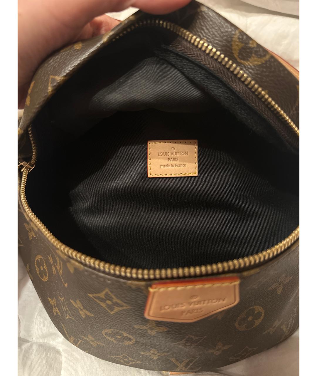 LOUIS VUITTON Коричневая поясная сумка из канвы, фото 3