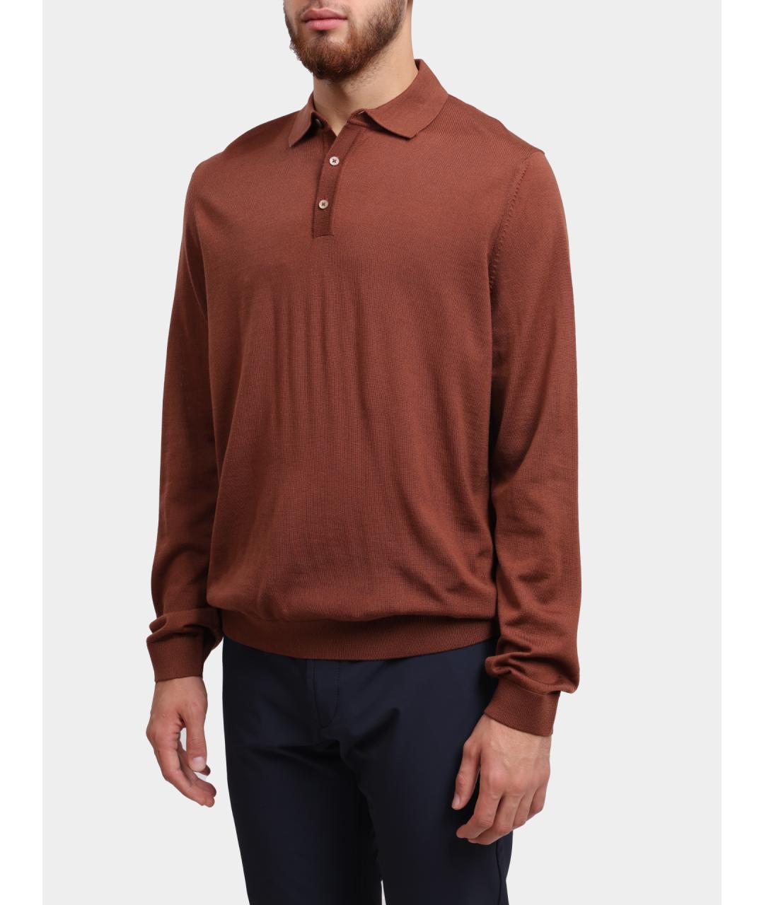 HUGO BOSS Коричневый шерстяной джемпер / свитер, фото 4