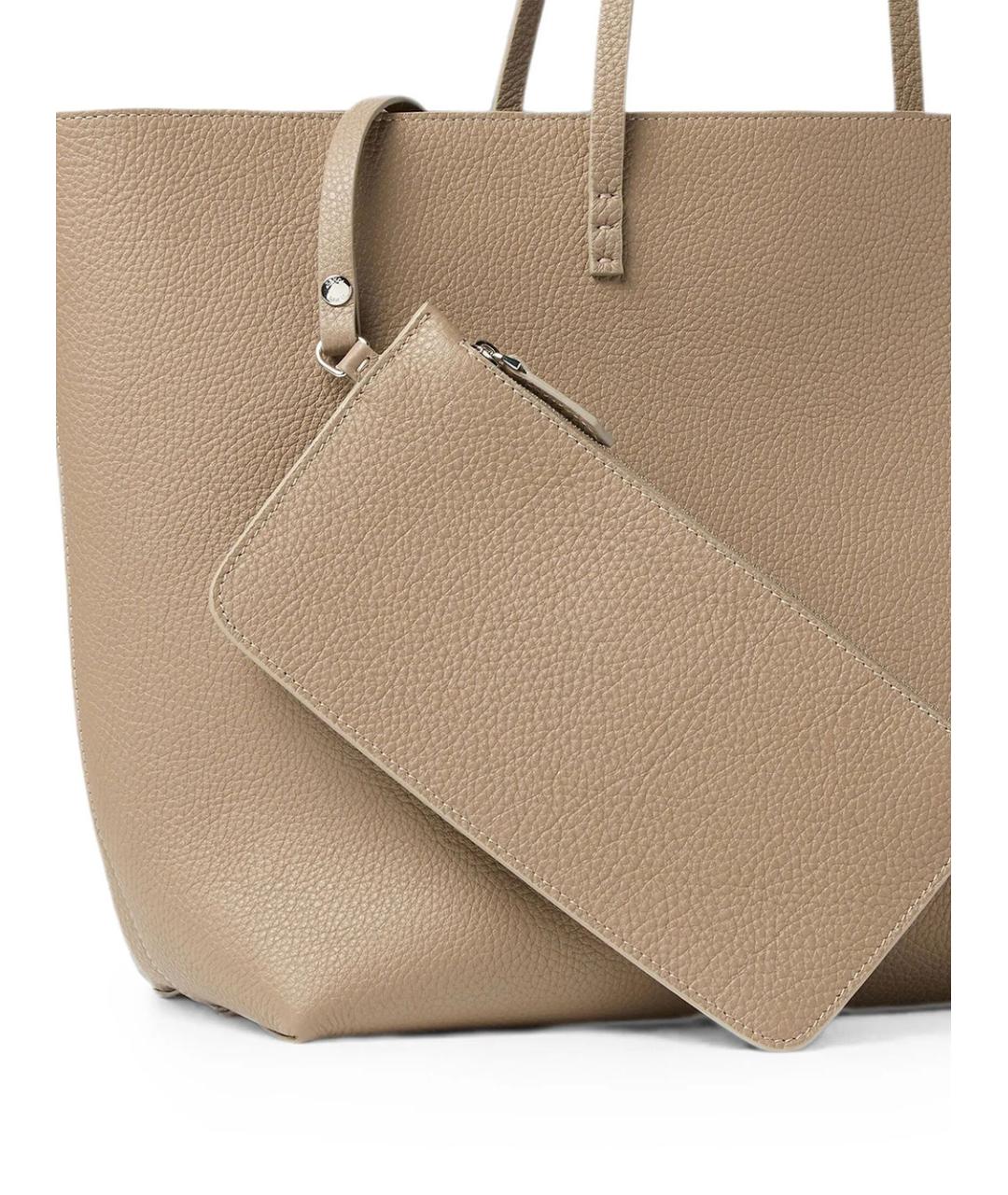 FENDI Бежевая кожаная сумка тоут, фото 5