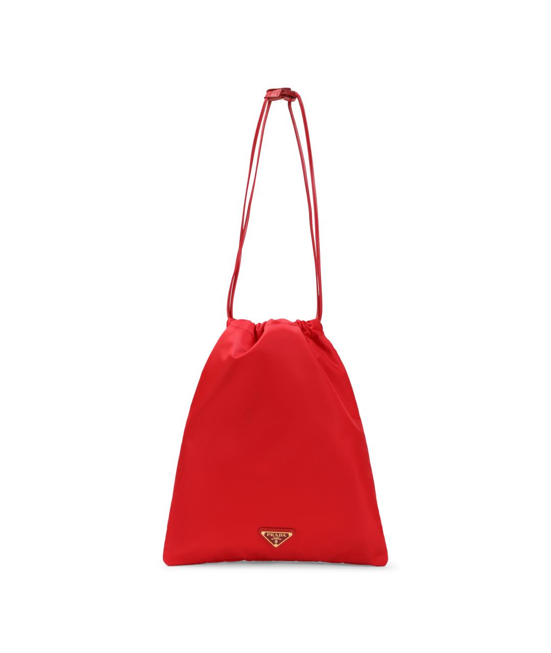 PRADA Красная нейлоновая сумка с короткими ручками, фото 1