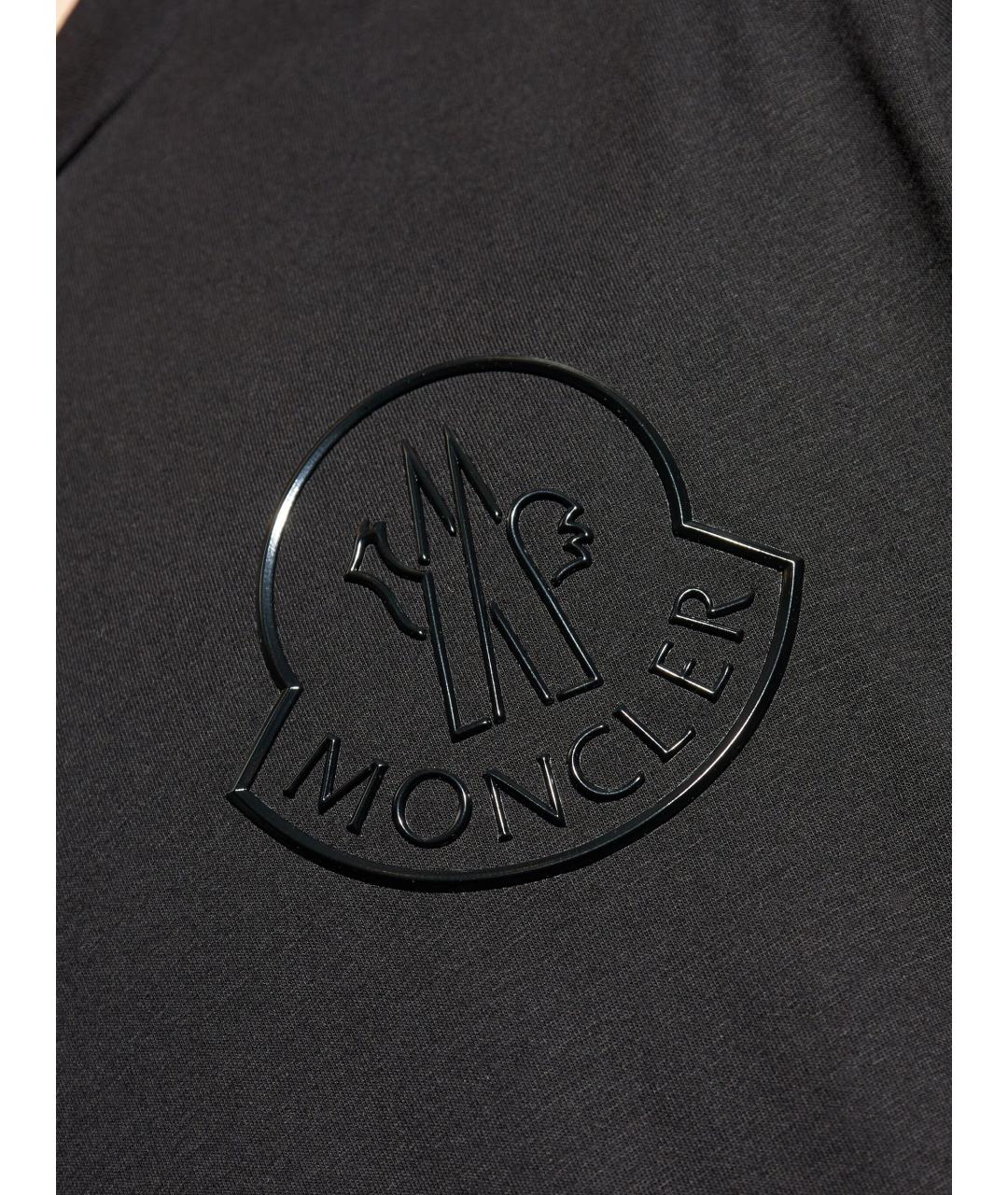 MONCLER Черная хлопковая футболка, фото 5