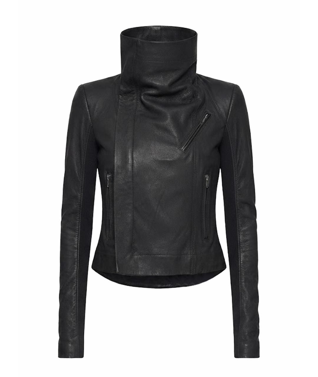 RICK OWENS Черная кожаная куртка, фото 1