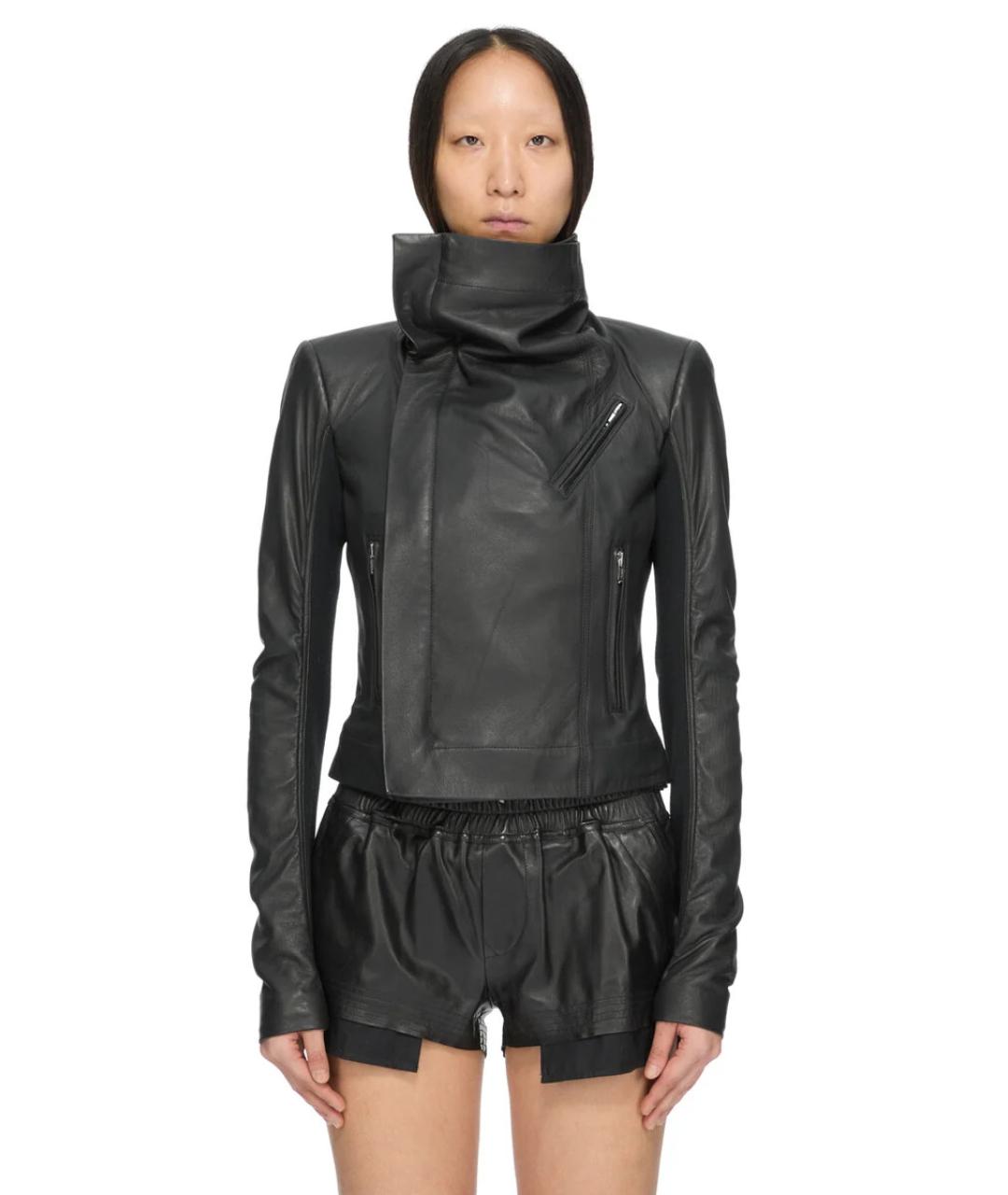 RICK OWENS Черная кожаная куртка, фото 6