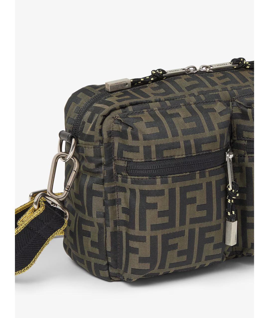 FENDI Коричневая нейлоновая сумка на плечо, фото 5