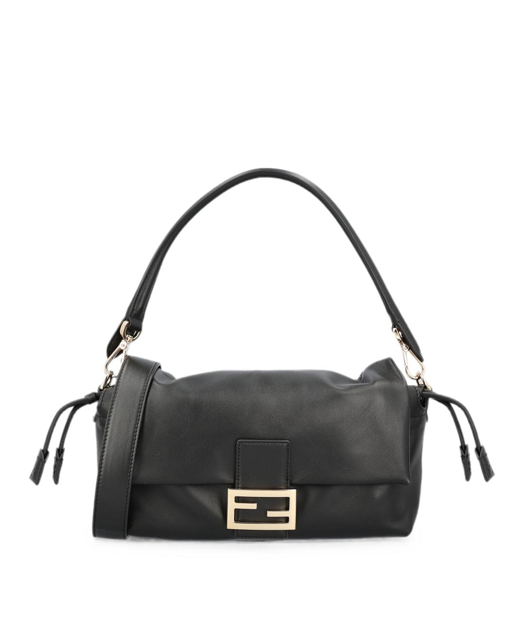 FENDI Черная кожаная сумка через плечо, фото 1