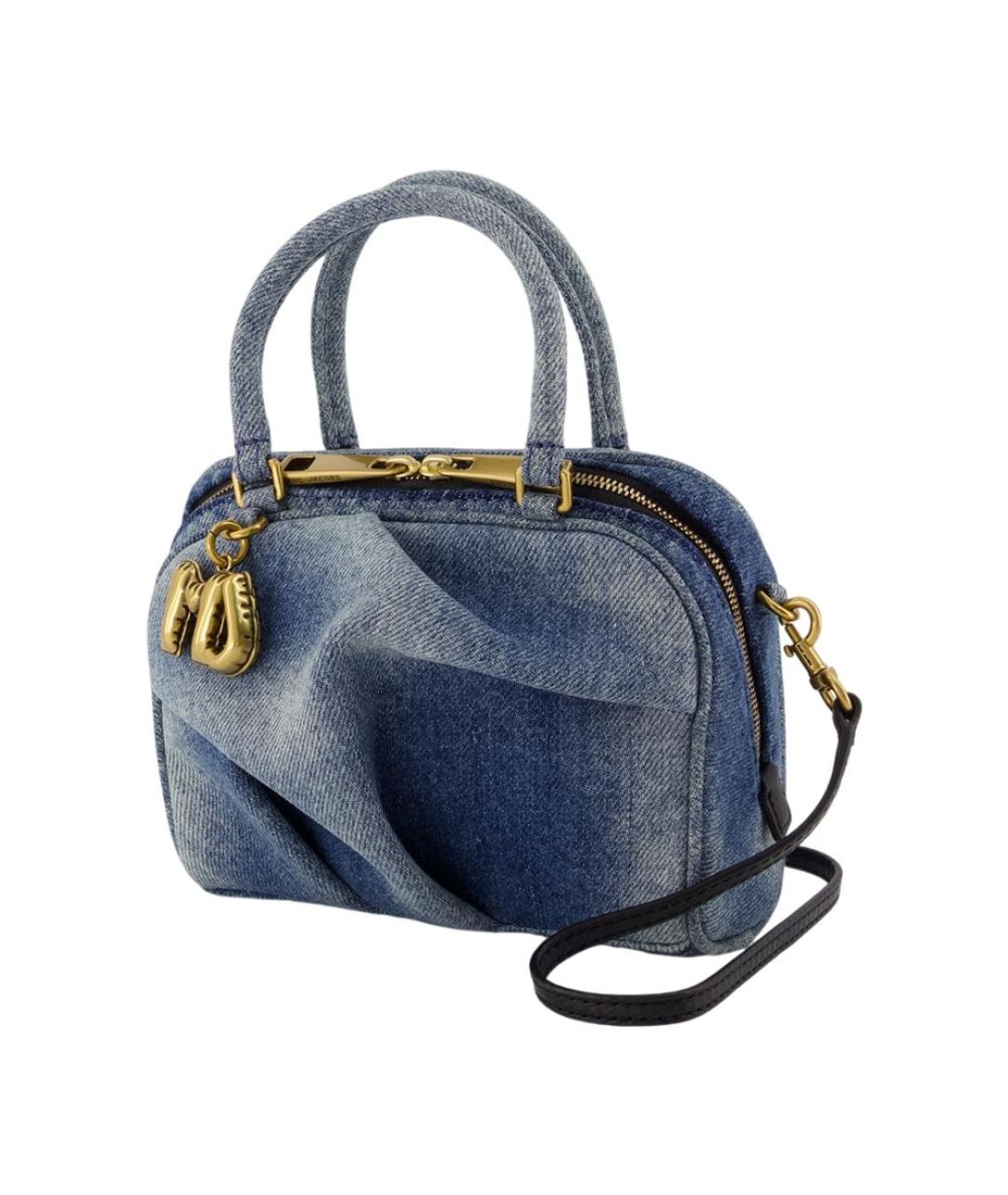 MARC JACOBS Синяя хлопковая сумка с короткими ручками, фото 2