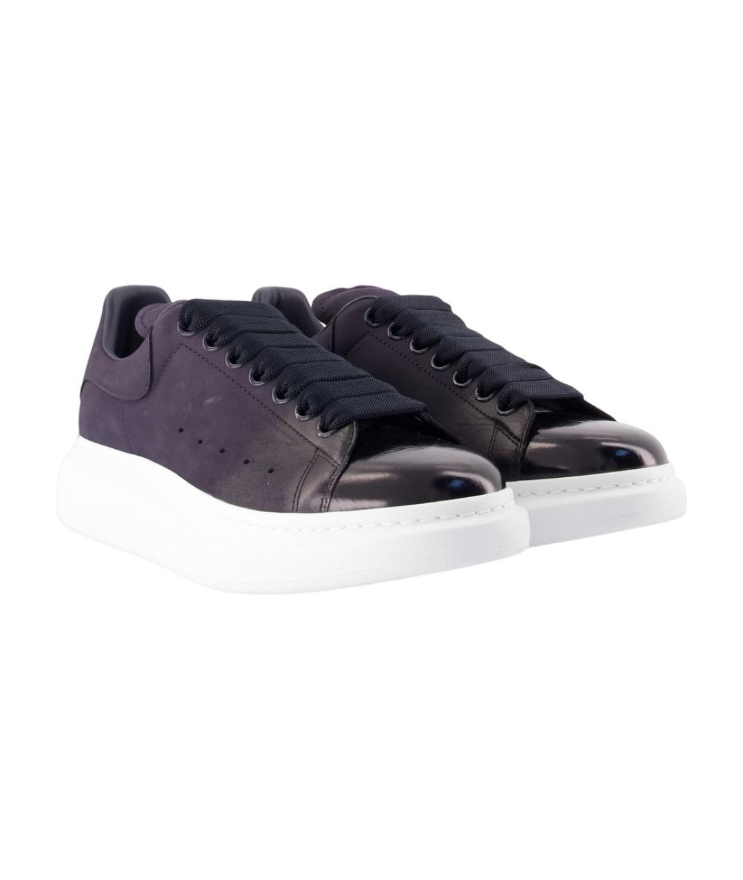 ALEXANDER MCQUEEN Синие кожаные низкие кроссовки / кеды, фото 2