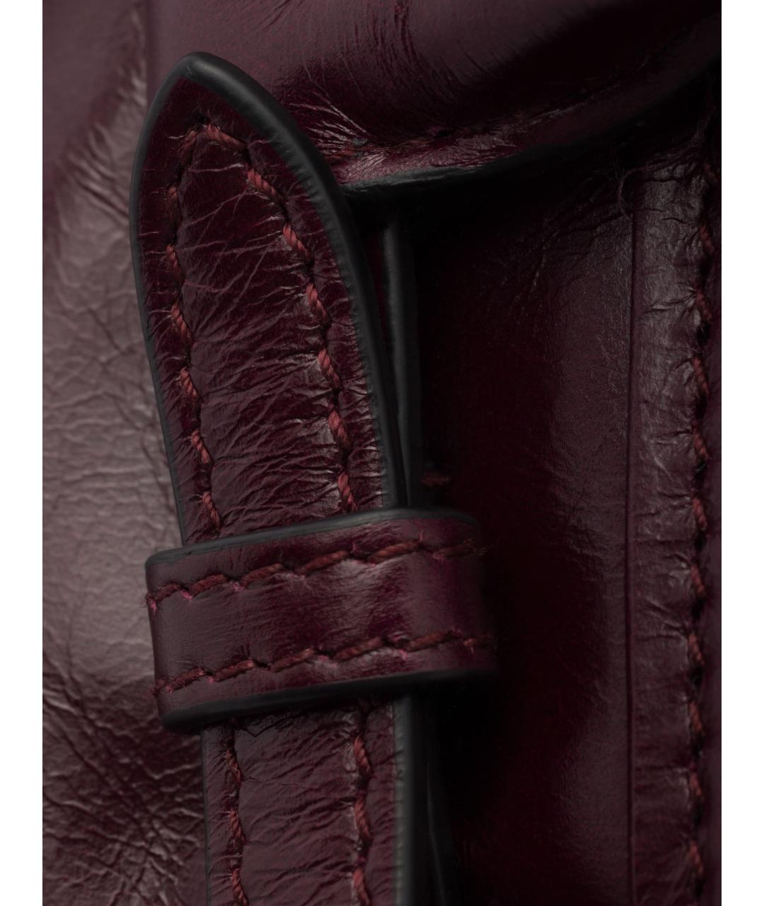 PRADA Бордовая кожаная сумка тоут, фото 2