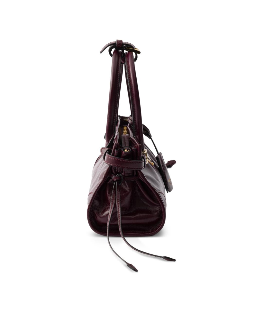 PRADA Бордовая кожаная сумка тоут, фото 5