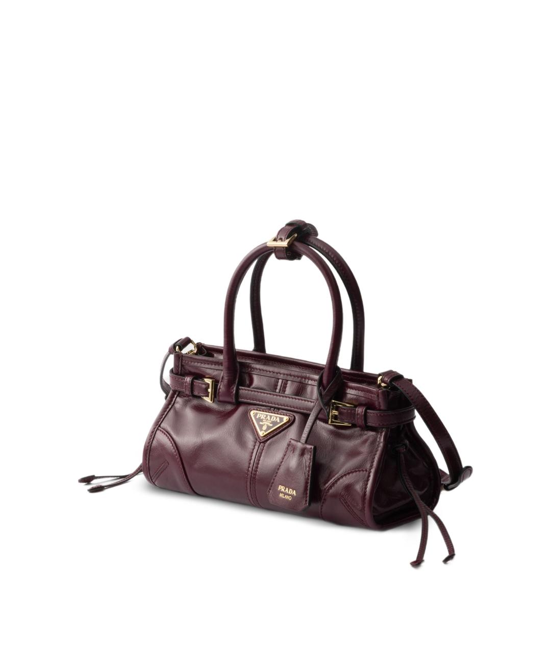 PRADA Бордовая кожаная сумка тоут, фото 4