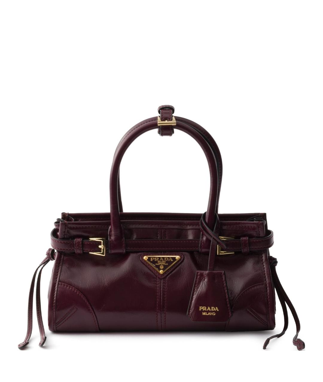 PRADA Бордовая кожаная сумка тоут, фото 1