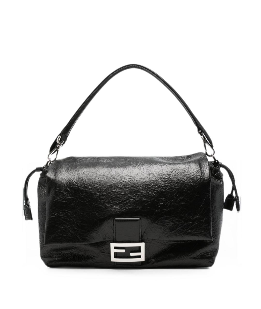 FENDI Черная сумка через плечо из лакированной кожи, фото 1