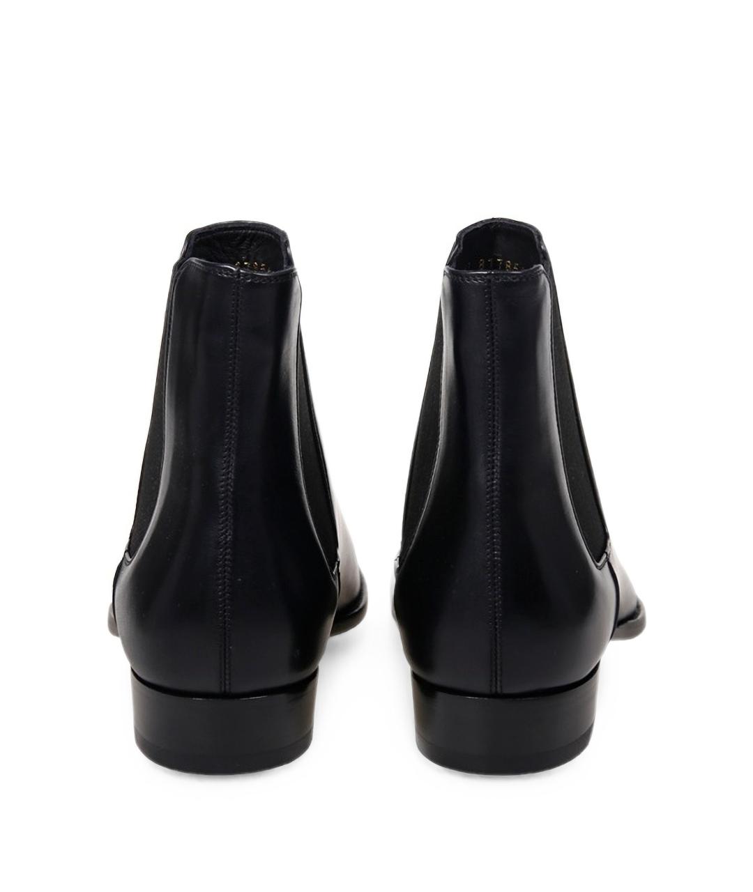 SAINT LAURENT Черные кожаные низкие ботинки, фото 2