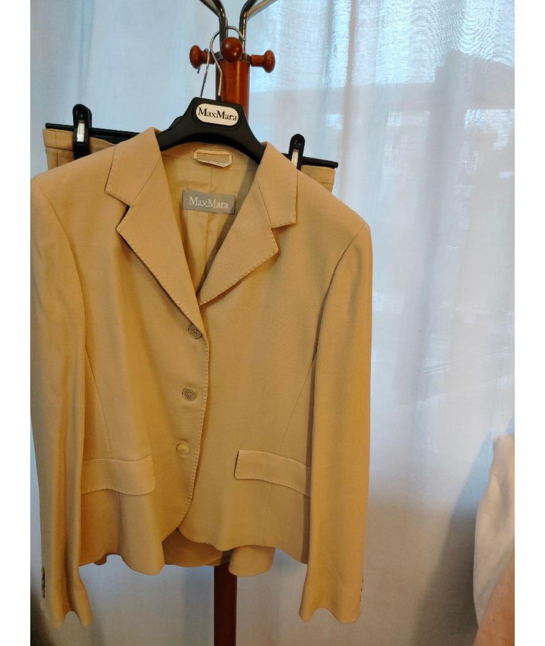 MAX MARA Бежевый шерстяной костюм с юбками, фото 5