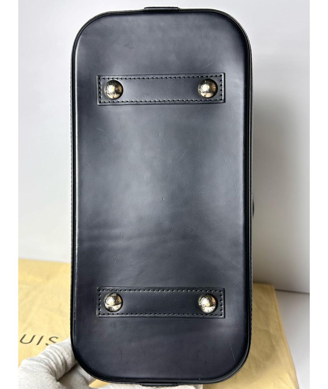 LOUIS VUITTON Черная кожаная сумка с короткими ручками, фото 7