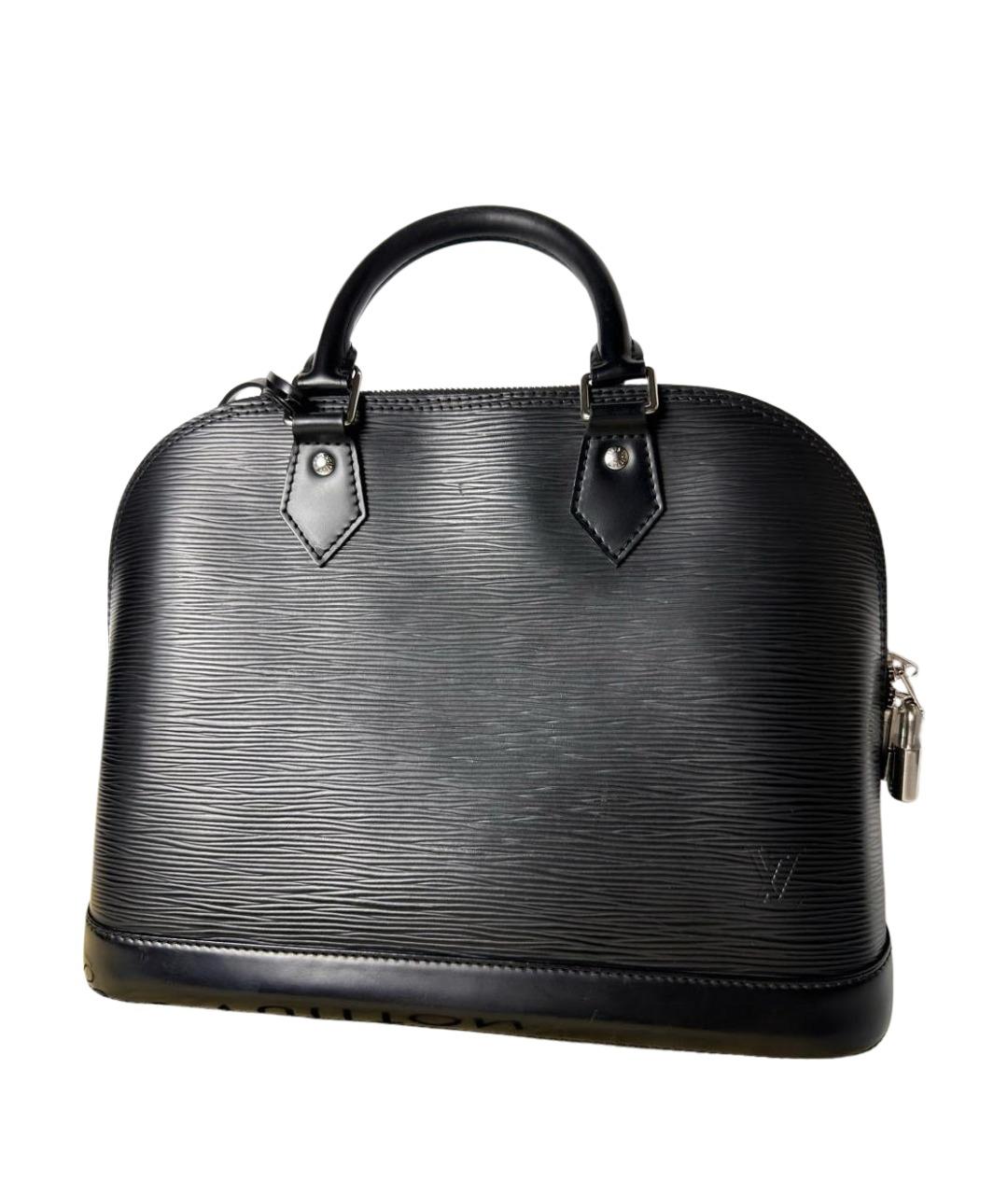 LOUIS VUITTON Черная кожаная сумка с короткими ручками, фото 1