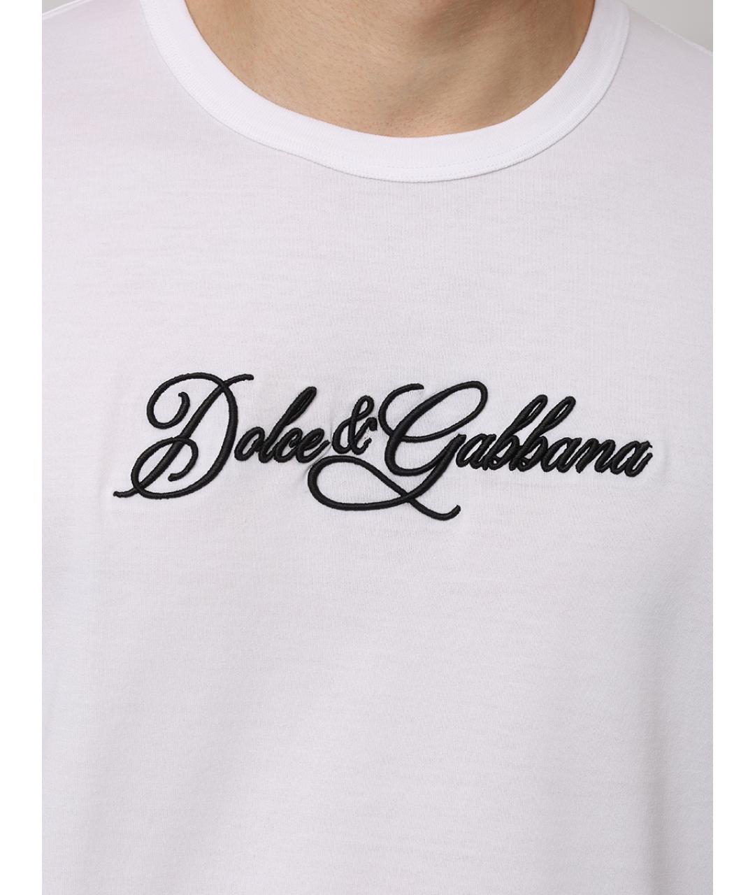DOLCE&GABBANA Белая хлопковая футболка, фото 5