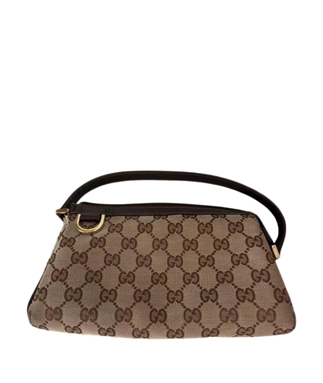 GUCCI Бежевая сумка с короткими ручками из канвы, фото 1