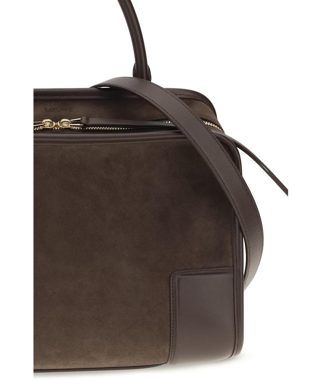 LOEWE Коричневая кожаная сумка через плечо, фото 4
