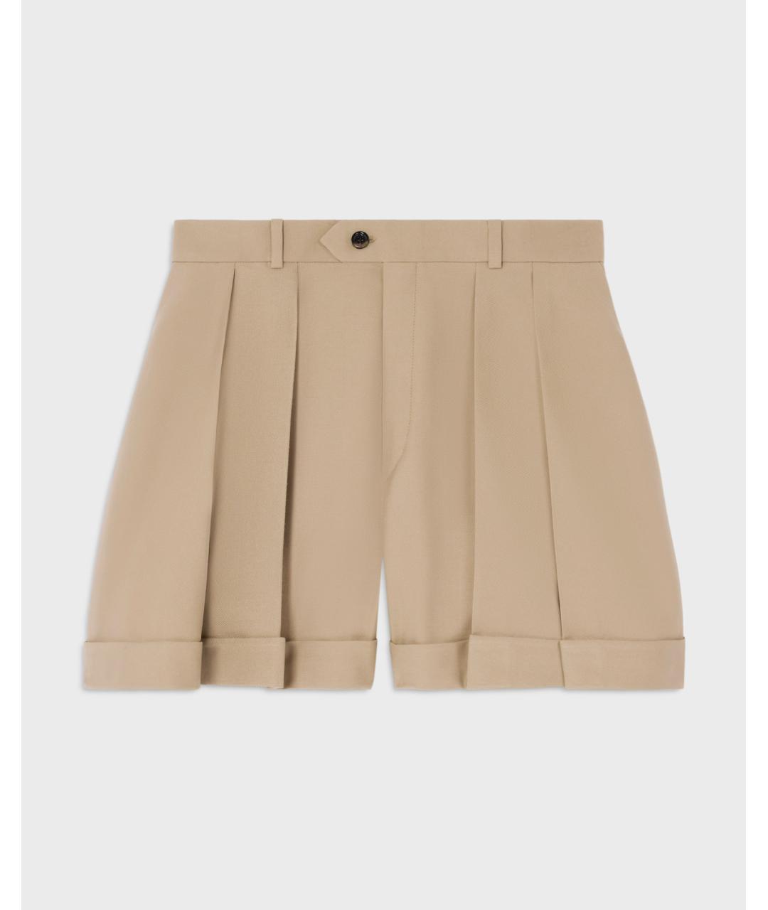 CELINE Бежевые шерстяные шорты, фото 2